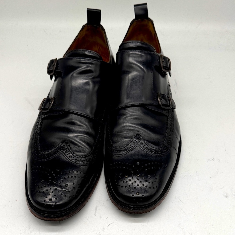 Ami Paris black leather double monkstrap designer size 44 US size 10